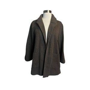 Quince Knit Blazer Size XL Heather Brown 100% Organic Cotton